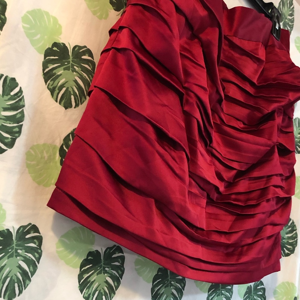 Satin red skirt